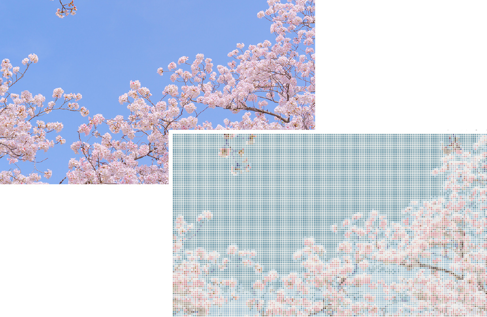 10mmセラミックモザイク（約H1,500mm×W2,268mm）